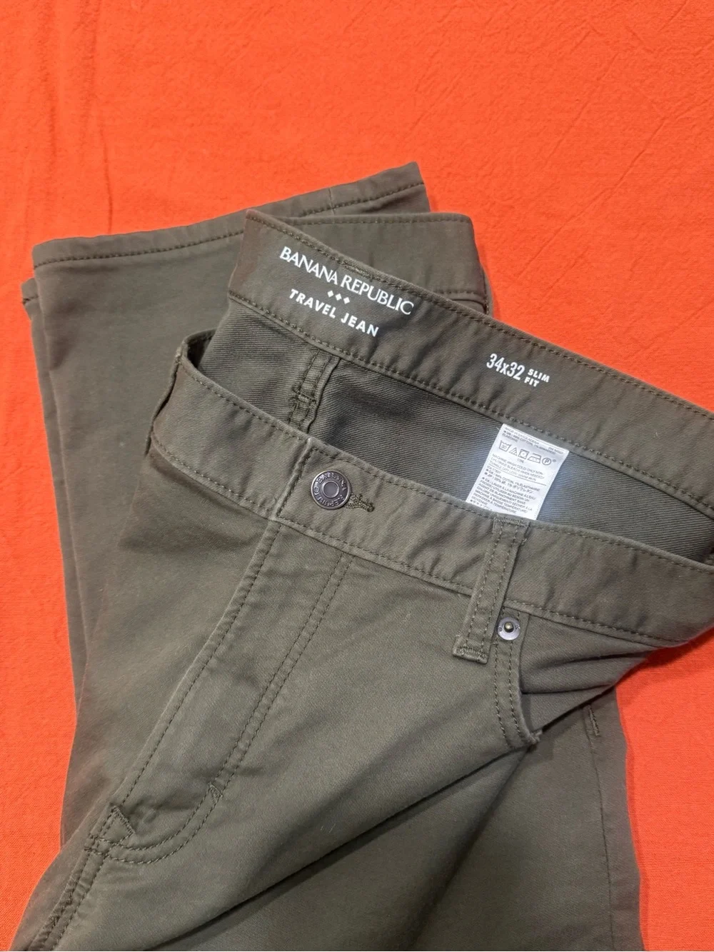 Banana Republic Olive Green Slim Chinos